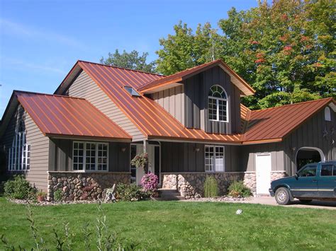 houses with colored metal roofs|steel roof colors photos.